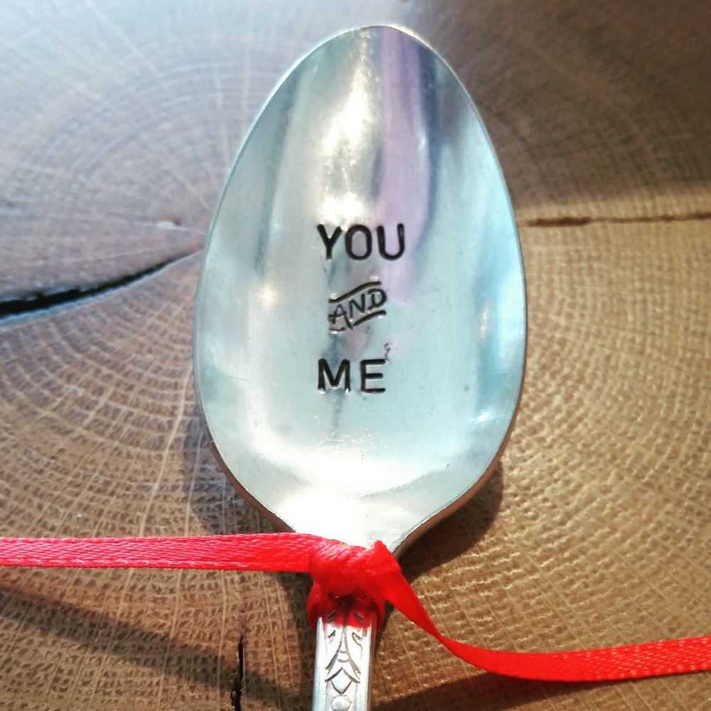 Handstamped Vintage Silverplate Spoon - Customizable